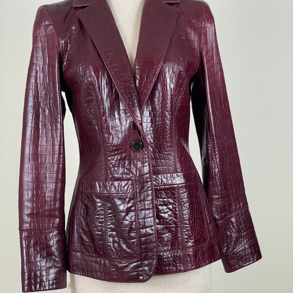 Cole Haan Burgundy Color | Lambs Leather | Blazer Size 4